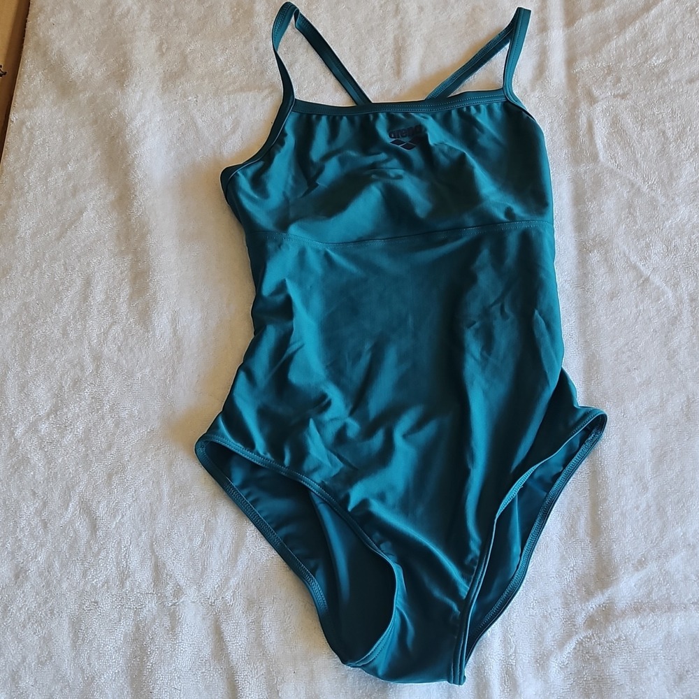Arena One Piece Competitive Swimwear Lightdrop Back Deep Teal Size 34